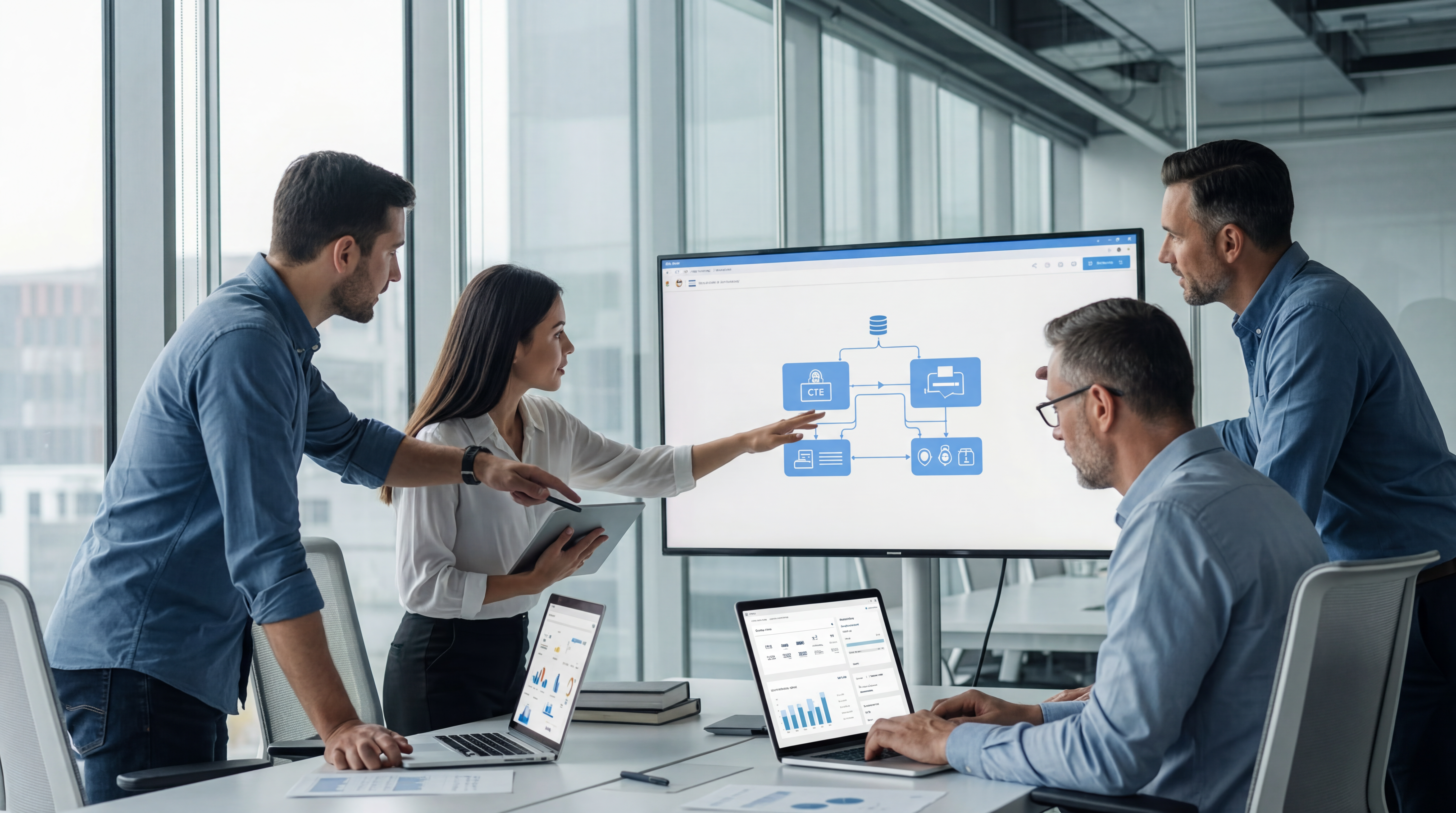 Equipo trabajando en automatización
